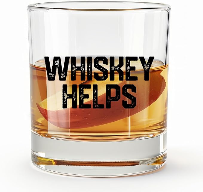 Funny Whiskey Glasses 10 oz, Whiskey Lovers Gifts for Men, Whisky Gifts Old Fashioned Rocks Glasses Cup for Women Men Drinking Scotch Bourbon Liquor