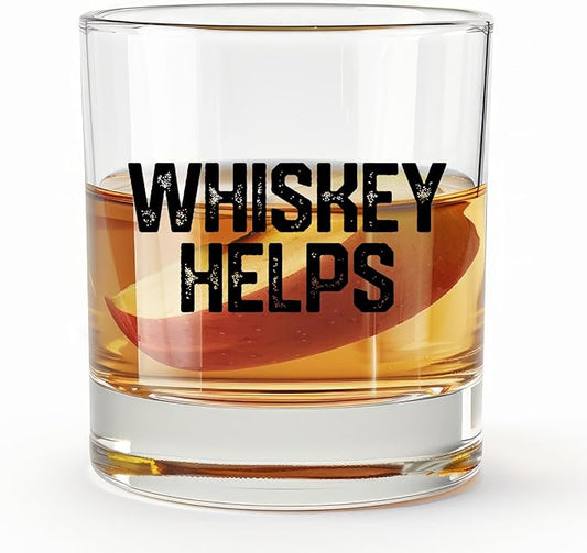 Funny Whiskey Glasses 10 oz, Whiskey Lovers Gifts for Men, Whisky Gifts Old Fashioned Rocks Glasses Cup for Women Men Drinking Scotch Bourbon Liquor