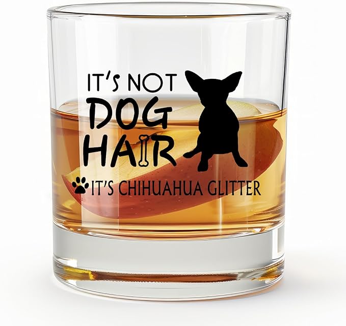 Chihuahua Gifts Whiskey Glasses 10 oz, Gifts for Chihuahua Lovers, Funny Dog Old Fashioned Rocks Glasses Cup for Women Men Drinking Scotch Bourbon Liquor