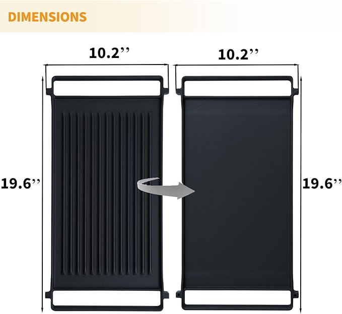 Allstare WB31X24998 WB31X24738 Griddle Replacement Parts for GE Stove Top Parts JXGRILL1 General Electric Gas Range Reversible Cast Iron Center Griddle Plate Flat Top Pan 1 Pack