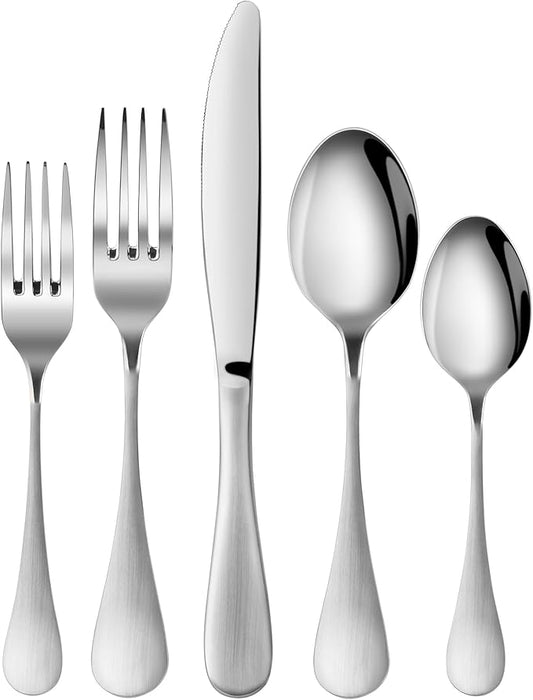 Cangshan RAIN Series Stainless Flatware Set, Window Box, Matte Finish Handle (20-Piece)