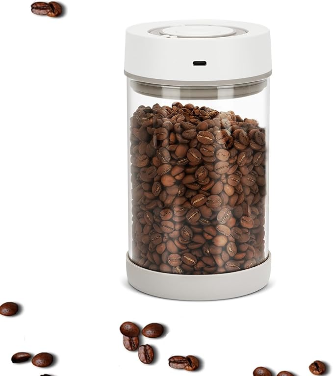 Auto Vacuum Coffee Canister - 950ml Airtight Coffee Canister for 10.6 oz of Coffee Beans, One-Button Operation & Date Tracker, Coffee Bean Storage Container, Sealed Vacuum Canister