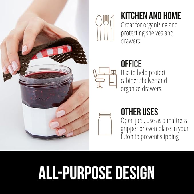 GORILLA GRIP powerGRIP Drawer Shelf and Cabinet Liner, Thick Strong Hold, Non-Adhesive Liners Protect Kitchen Cabinets and Cupboard, Bathroom Drawers, Easy Install, Breathable Mat, 20" x30', Chocolate