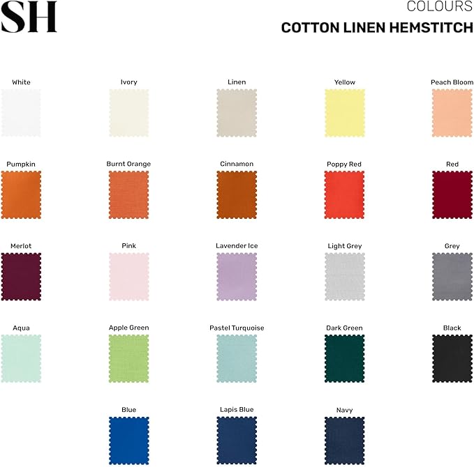 Solino Home Linen Royal Blue Table Runner 72 Inches Long - 100% Pure Linen Hemstitch Table Runner 14 x 72 Inch for Dresser, Dining, New Year - Classic Hemstitch