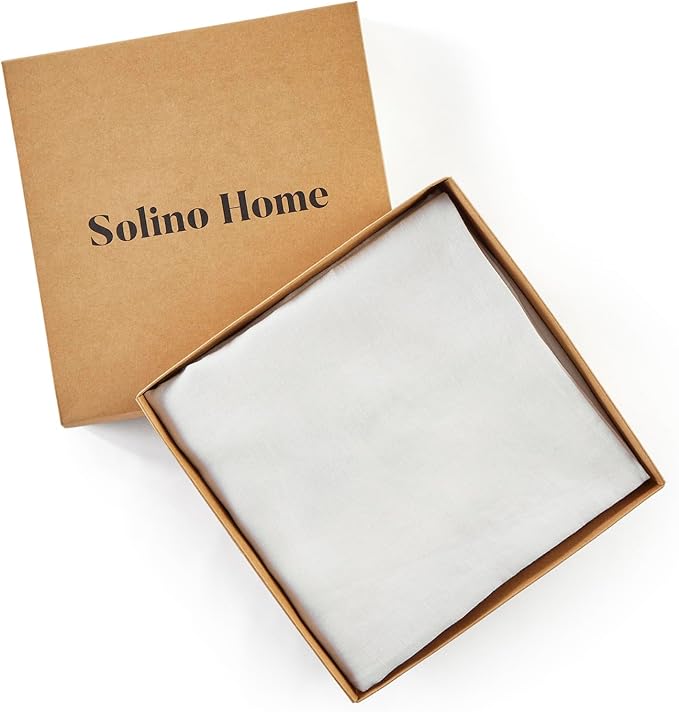 Solino Home Linen Round Tablecloth 70 Inch - 100% Pure Linen White Round Tablecloth - Machine Washable Table Cloth for Valentines, Holiday, New Year - Sonoma Hemstitch