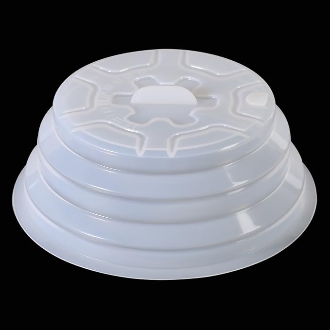 Kichwit Silicone Microwave Plate Cover Collapsible, Dishwasher Safe and BPA Free, 11", White