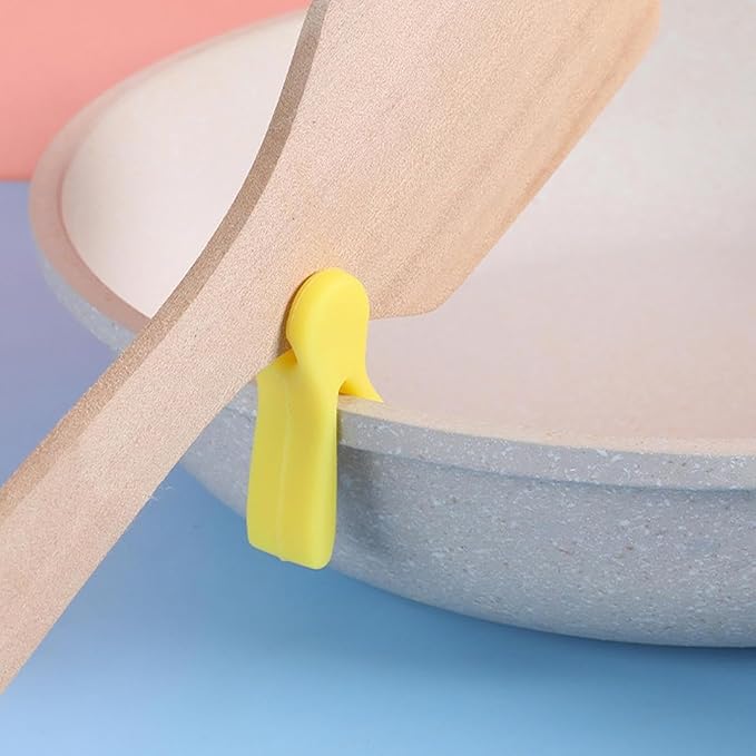 3Pcs Silicone Pot Clip Spoon Rest, Utensil Pot Clip Heat Resistant Kitchen Utensil Holder, Bracket Clips Chopstick Cutlery Rests，for Stove Top Rest Kitchen Spoon Holder