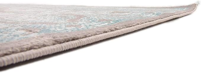 Unique Loom Traditional Classic Intricate Design with Distressed Vintage Detail, Area Rug, Square 8' 0" x 8' 0", Blue/Gray