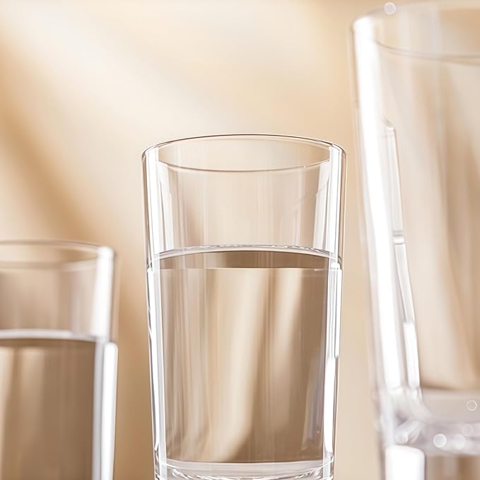 Glass Cups Set of 4 – 12oz Drinking Glasses with Mountain Base – Glasses Drinking Set & Water Glasses for Cocktails, Juice, Water – Premium Glassware for Home Bar (Crystal Mountain)