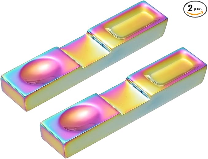 uxcell 2pcs Chopstick Rest, 304 Stainless Steel Chopsticks Holder 4.13" x 0.78" x 0.51", Household Tableware Kitchen Tools for Spoon Fork Teaspoon Dining Tool Rest, Iridescent