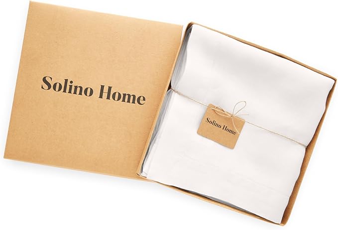 Solino Home White Linen Tablecloth 70 x 90 Inch - 100% Pure Linen Table Cloth for Rectangle Tables - Sonoma, Machine Washable Tablecloth for Winter, Christmas, Holiday, New Year