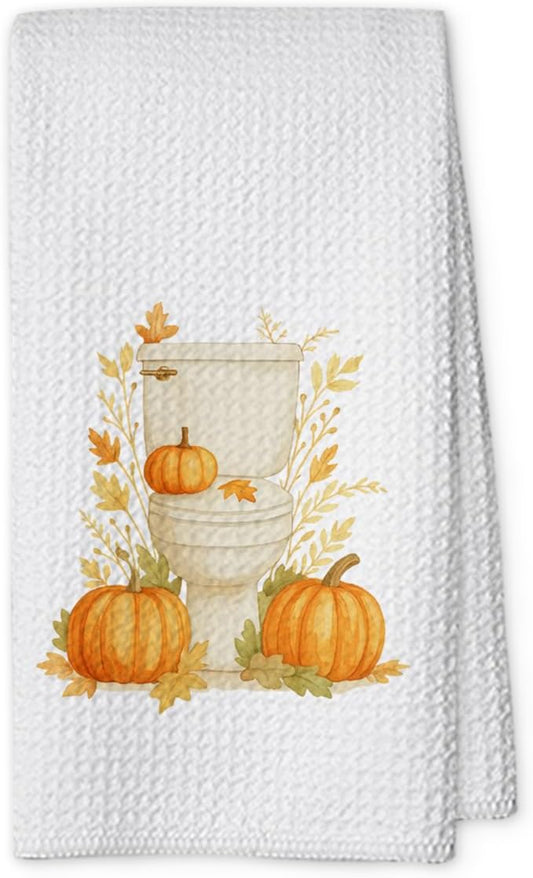 Fall Pumpkin Hand Towels for Kitchen Decor and Tea Dish Towel,1PCS Fall Thanksgiving Day Dishcloths,Farmhouse Fall Pumpkin Decor for Bathroom,Anthropology Autumn Gifts for Women - B05