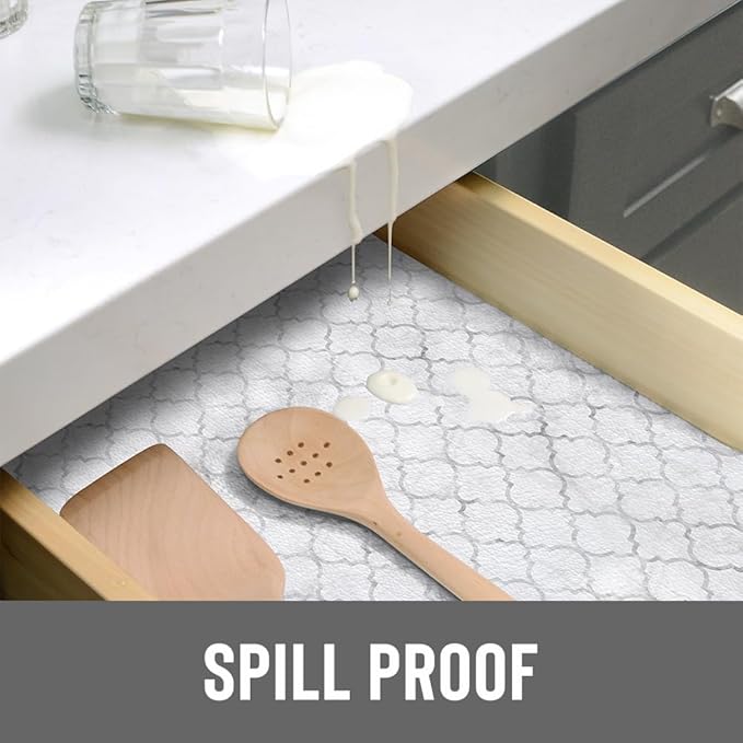 Con-Tact Brand Grip Prints Non-Adhesive Non-Slip Counter Top, Drawer/Shelf Liner, 12" x 20' (Moroccan Marble)