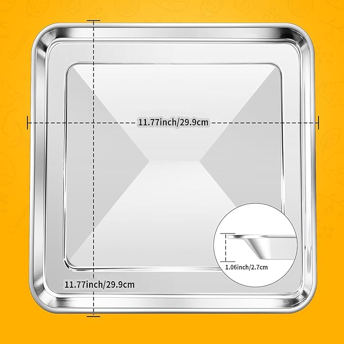 GWY 11.7"×11.7" Baking Pan for Breville BOV800XL BOV810BSS BOV845BSS BOV900BSS Smart Oven, Compatible with Ninja SP100 SP101 SP1001C SP201 Air Fry Oven