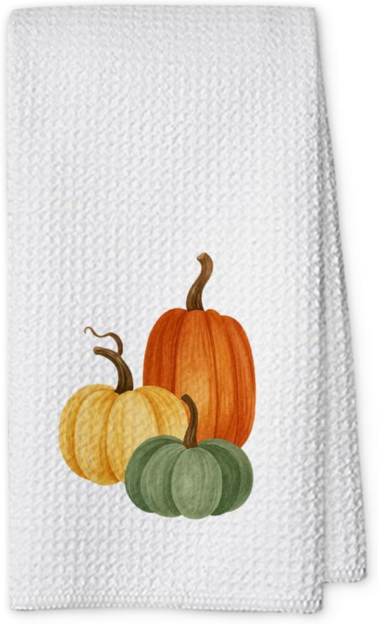 Fall Pumpkin Hand Towels for Kitchen Decor and Tea Dish Towel,1PCS Fall Thanksgiving Day Dishcloths,Farmhouse Fall Pumpkin Decor for Bathroom,Anthropology Autumn Gifts for Women - B01