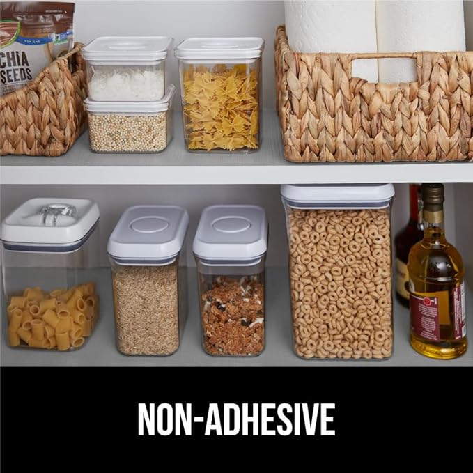 GORILLA GRIP Slip Resistant Drawer and Shelf Liner 2 Pack, Non Adhesive Water Resistant, Easy Clean and Trim, Smooth Surface Liners for Kitchen Cabinet Shelves Drawers Pantry 17.5IN x 20FT, Light Gray