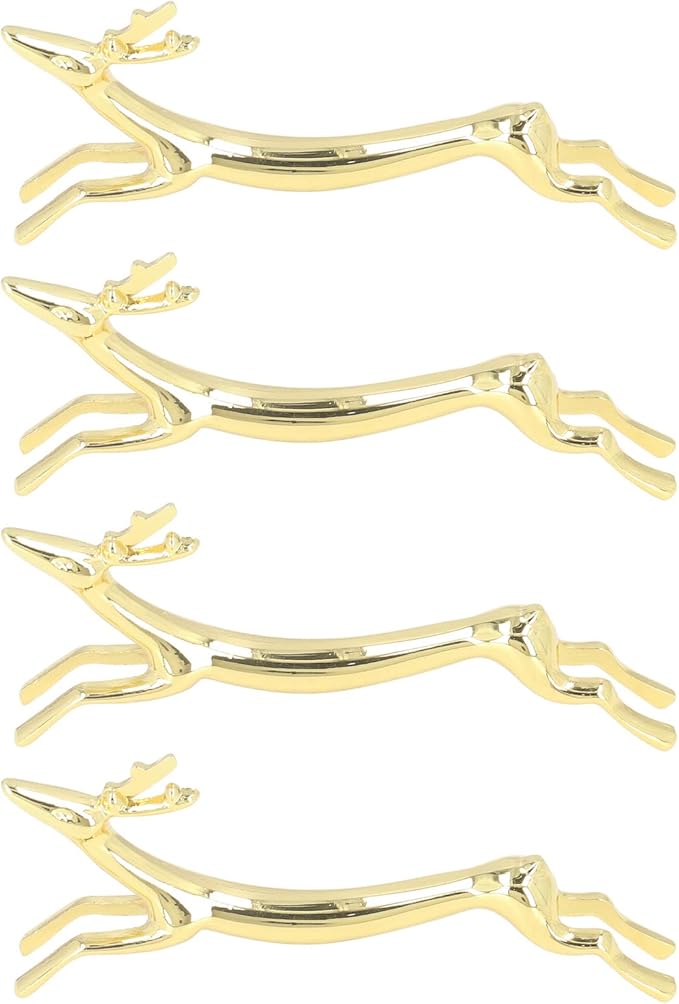 GOTOTOP 4Pcs Chopstick Rest, Reusable Cute Animal Gold Chopstick Holder for Home Restaurant Party (Little Deer Pattern)