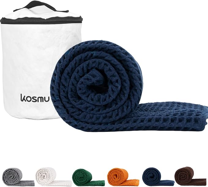 Luxury Organic Japanese Cotton Waffle Bath Towel | Thick, Absorbent, Quick Dry Bathroom Towels for Shower, Sauna, Onsen| Hotel & Spa Quality, Gift-Ready (Ocean Blue, Bath Sheet, 67" x 34")