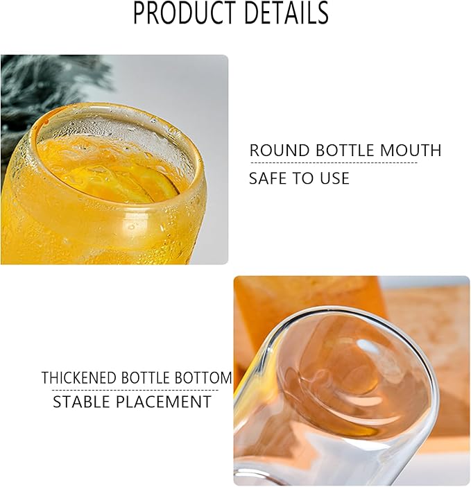 Mimi Glass Cups 16 Oz - with Lids and Straws, Mothers Day, Birthday and Christmas Gifts, Perfect for Office, and Home Use