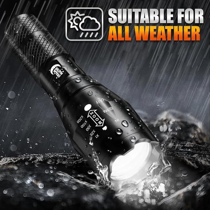 Dream Master 2 Pack LED Flashlights High Lumens with 6 AAA Batteries, 5 Modes Mini Waterproof Tactical Bright Flashlight for Camping Hiking, Stocking Stuffers & Christmas Gifts for Him, Men, Dad