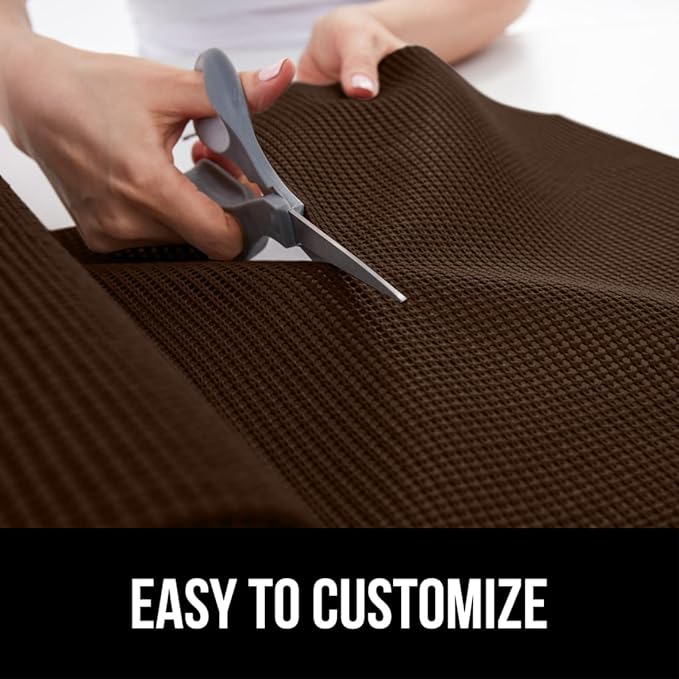 GORILLA GRIP powerGRIP Drawer Shelf and Cabinet Liner, Thick Strong Hold, Non-Adhesive Liners Protect Kitchen Cabinets and Cupboard, Bathroom Drawers, Easy Install, Breathable Mat, 20" x20', Chocolate