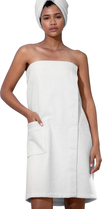 SEYANTE Spa Towel Wrap for Women - 100% Turkish Cotton Body Towel Wraps with Adjustable Closure - OEKO-TEX® Certified