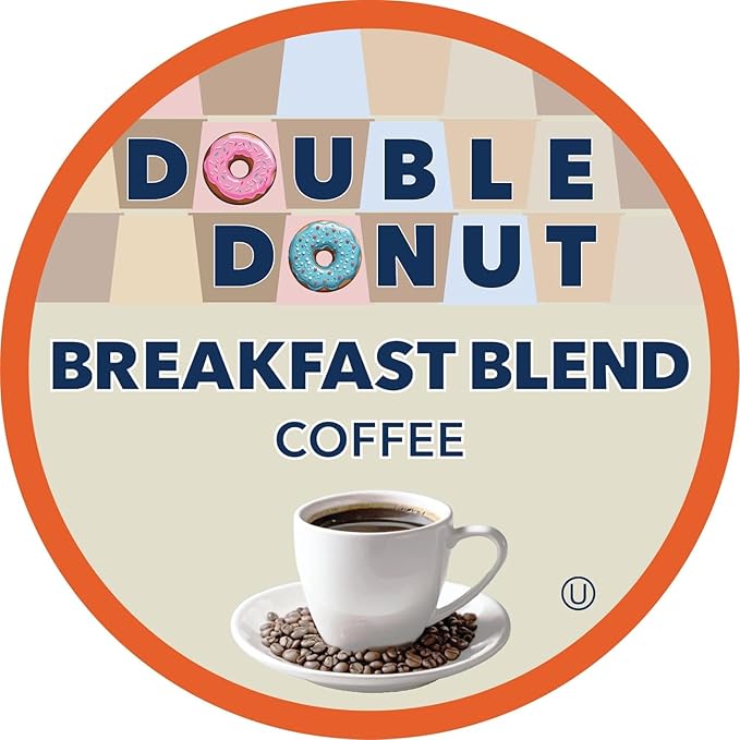 Double Donut Coffee Breakfast Blend Coffee Pods, Light Roast Coffee in Recyclable Single-Serve Pods for Keurig K Cups Brewer Machines, 72 Count Bulk Pack, original version