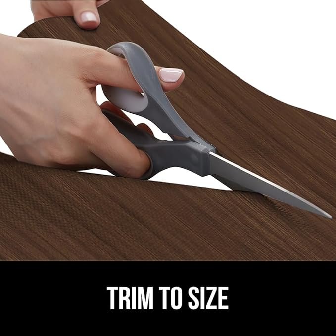 GORILLA GRIP DripGuard Shelf Liner, Non Adhesive Drawer and Kitchen Cabinet Protector, Slip Resistant BPA Free Smooth Surface Plastic Liners for Cabinets, Bathrooms, Closets, 12x240 Inch, Wood