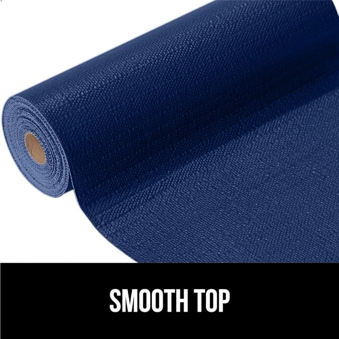 GORILLA GRIP Slip Resistant Drawer and Shelf Liner 2 Pack, Non Adhesive Water Resistant, Easy Clean and Trim, Smooth Surface Liners for Kitchen Cabinet, Shelves, Drawers, Pantry, 17.5 IN x 20 FT, Navy