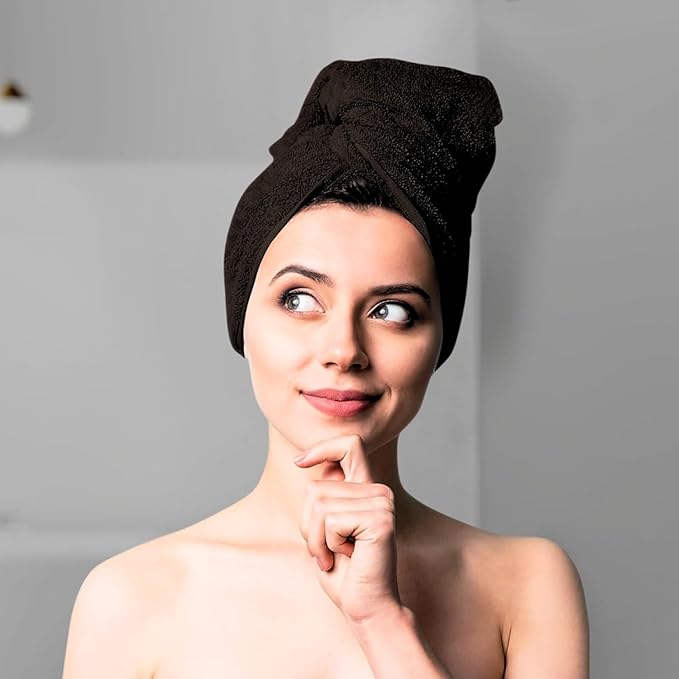 24 Pack Premium Hand Towels – 100% Cotton, Soft & Highly Absorbent – 16x27 Inches, Black Bulk Towels for Bathroom, Spa, Gym & Daily Use