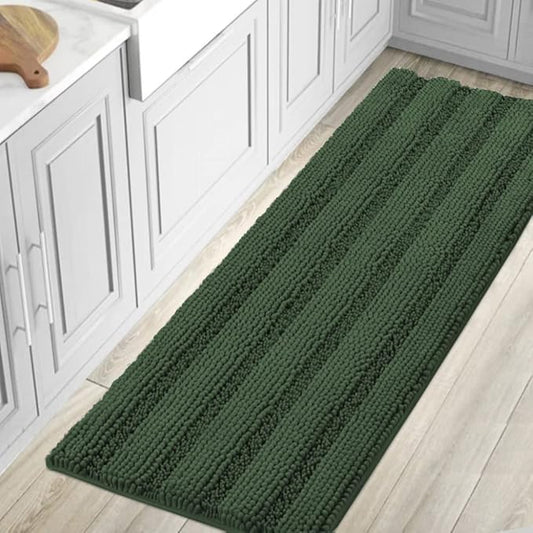 H.VERSAILTEX Bathroom Rugs Bath Mat Runner Rug Non Slip Kitchen Rug Extra Long Bath Rug Runners Oversized 59" x 20" Absorbent Washable Dry Fast Plush Area Rug for Bathroom/Bedroom - Bronze Green