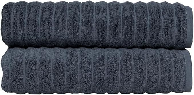 Classic Turkish Towels CTT - Premium 2 Piece Jumbo Bath Sheets, 100% Turkish Cotton, Absorbent & Ultra Comfy Bath Towel Sheets for Hotels & Spa | 40"x65" (Dark Blue)