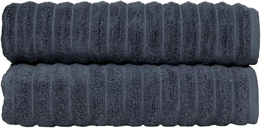 Classic Turkish Towels CTT - Premium 2 Piece Jumbo Bath Sheets, 100% Turkish Cotton, Absorbent & Ultra Comfy Bath Towel Sheets for Hotels & Spa | 40"x65" (Dark Blue)