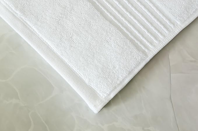 Milara Turkish Super-Plush Bathroom Hand Towels Set 2-Piece | Premium Cotton Hand Towels Set Absorbent, Durable with Hanging Loops | White Color Hand Towel, (16 x 30 Inches)