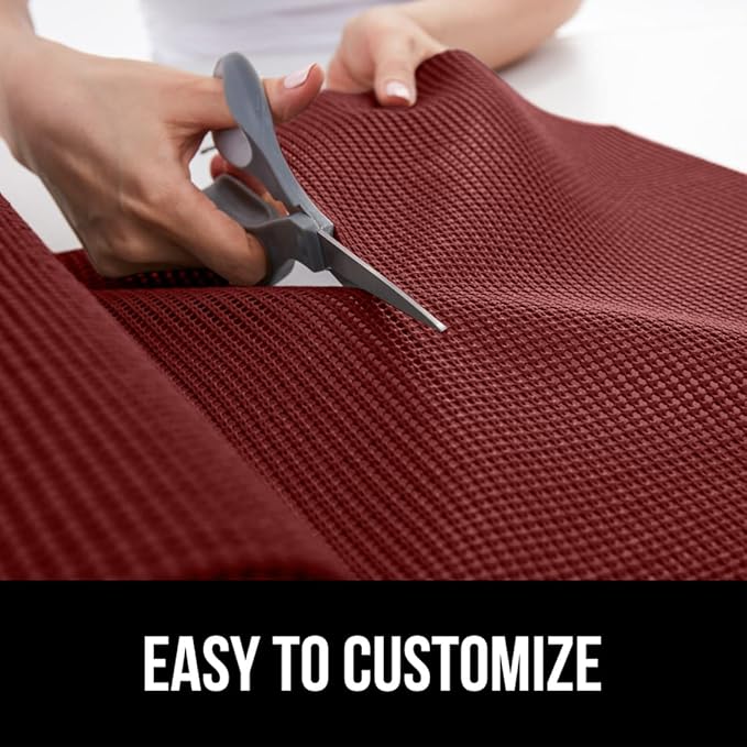 GORILLA GRIP powerGRIP Drawer Shelf and Cabinet Liner, Thick Strong Hold, Non-Adhesive Liners Protect Kitchen Cabinets and Cupboard, Bathroom Drawers, Easy Install, Breathable Mat, 12" x30', Red