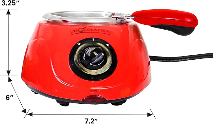 Total Chef Single Pot Chocolate Melter - Electric Candy Melting Hot Fondue Pot With 32+ Accessories, Serving 1 cup Dark or White Melted Chocolate For Dipping Party Desserts, 8.8 Oz (250 g) Capacity