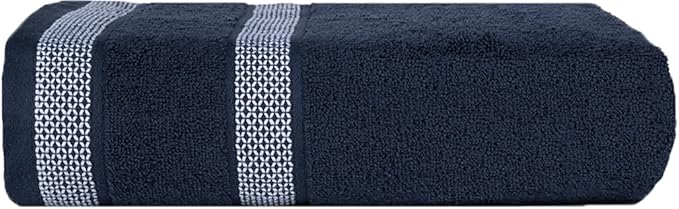 CASA COPENHAGEN Solitaire Mix 6 Pieces Towel Set- Navy + Burgundy, 600 GSM 2Bath Towel 2Hand Towel 2Washcloth, Designed in Denmark Made of Soft Egyptian Cotton for Bathroom, Kitchen & Shower