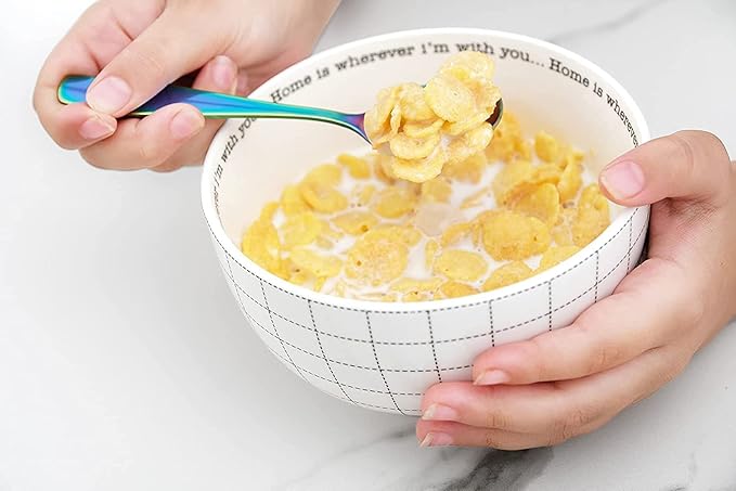 CHILLOUT LIFE Stainless Steel Kids Silverware Set 6 Pieces - Child and Toddler Safe Flatware - Kids Utensil Set - Metal Kids Cutlery Set (Includes 3 Small Kids Spoons & Kids 3 Forks, UV Rainbow)