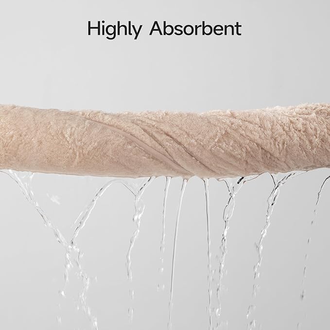 REDKISS 6-Piece Bath Towel Set, Ultra-Plush & Highly Absorbent 100% Cotton Towels for Bathroom, Pink Set Includes 2 Bath Towels, 2 Hand Towels, 2 Washcloths