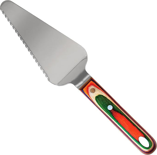 Totally Bamboo Baltique Marrakesh Collection Cake and Pie Server, Stainless Steel Wedding Cake Knife and Server with Comfortable Wooden Handle