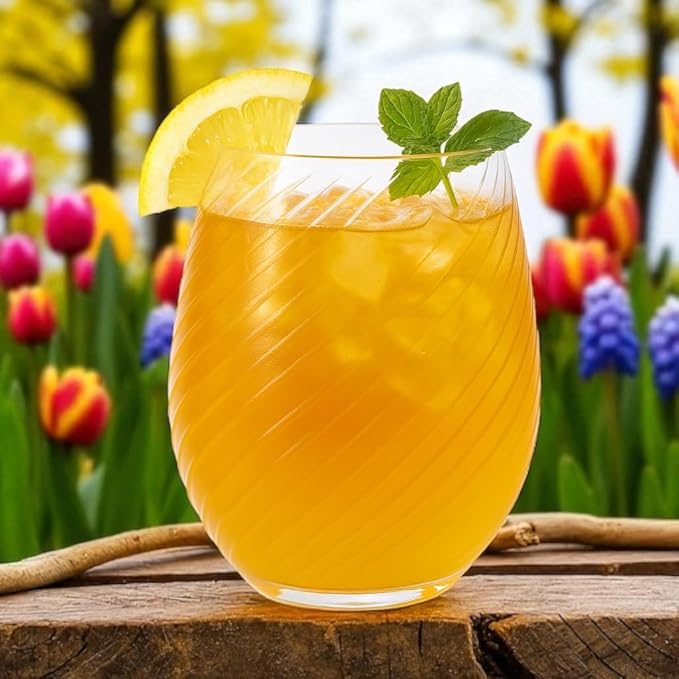 40 count Origami Ripple Unbreakable Stemless Plastic Wine Champagne Whiskey Glasses Elegant Durable Disposable Indoor Outdoor Ideal for Home, Bars, Wedding, Ribbed 12 Ounce Cups (Twiselle Clear)