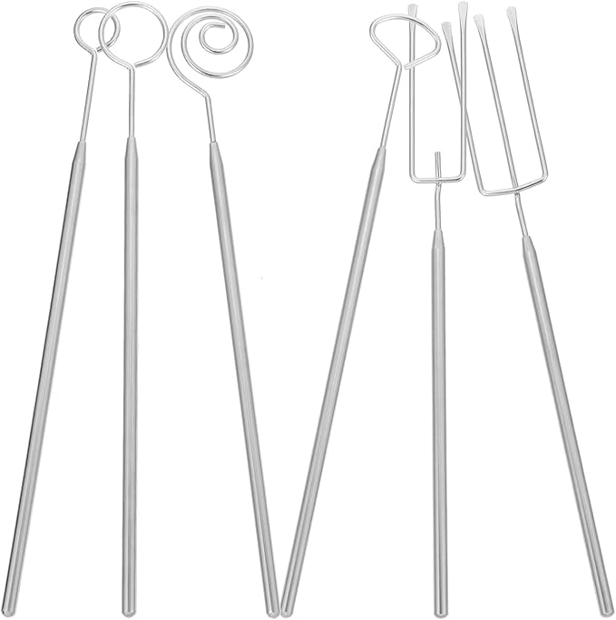 Amosfun Chocolate Fork Set 6 Pcs Stainless Steel Fondue Forks for Chocolate Dipping Candy Making Dessert Decoration Tools