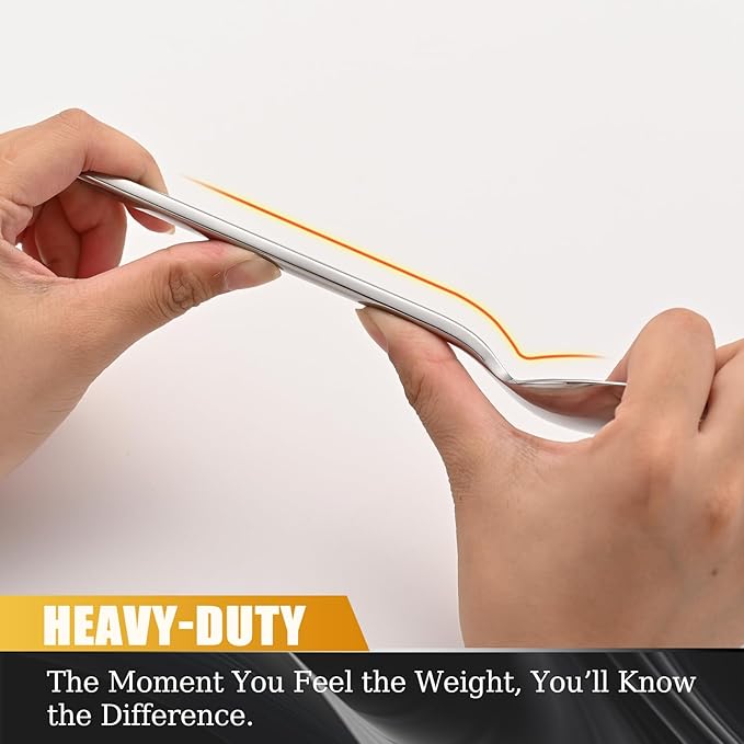 20-Piece Silverware Set, Heavy-Duty Stainless Steel Flatware Set for 4, Cutlery Set with Modern Round Handle, Mirror Polished Silverware for Home, Wedding, Restaurant, Dishwasher Safe