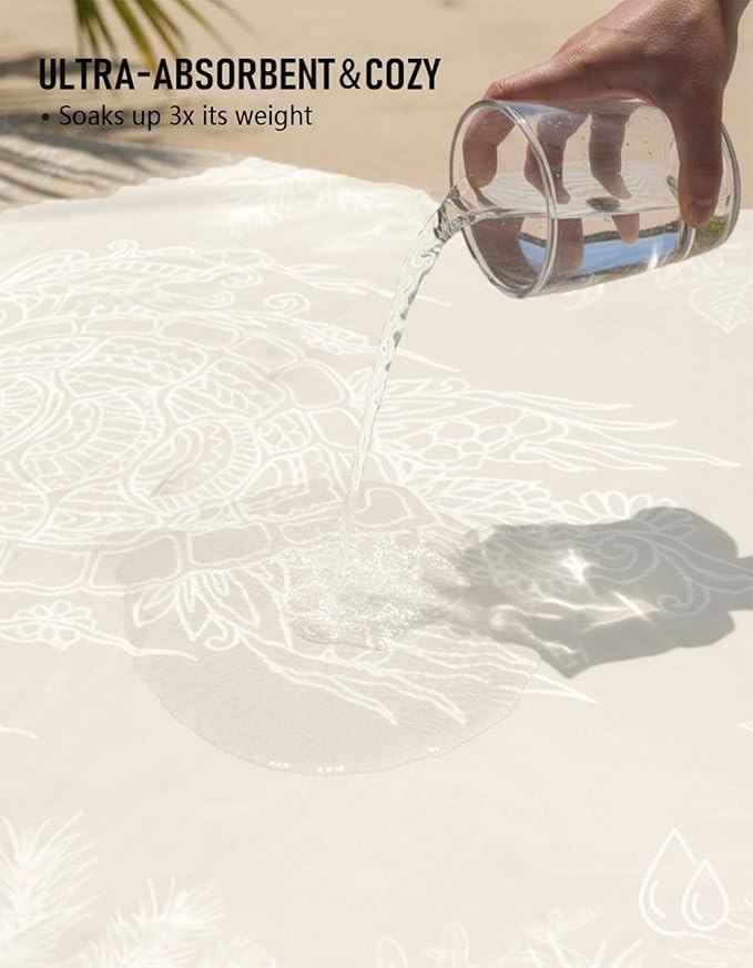 Oversized Turkish Beach Towel Blanket Cotton Giant XL Sandproof Towels Huge Linen XXL Extra Large Big Throw Quilt Blankets for Adults Beige Turtle