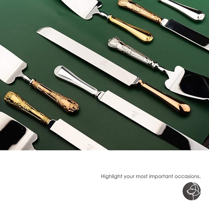 2 Piece Wedding Cake Server Set,18/10 Stainless Steel Dessert Set Pie Server Cake Cutter Knife for Birthday,Anniversary,Holiday,Baby Shower,Party