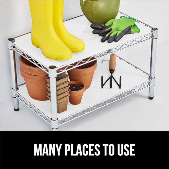 GORILLA GRIP DuraGuard Shelf Liner, 17.5x20 Non-Adhesive Cabinet Liners for Kitchen Drawers, Shelves, Refrigerator, Pantry Storage, Bathroom Closet, Durable Waterproof BPA Free Ribbed Plastic, White