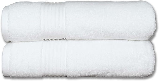Milara Turkish Super-Plush Bathroom Hand Towels Set 2-Piece | Premium Cotton Hand Towels Set Absorbent, Durable with Hanging Loops | White Color Hand Towel, (16 x 30 Inches)