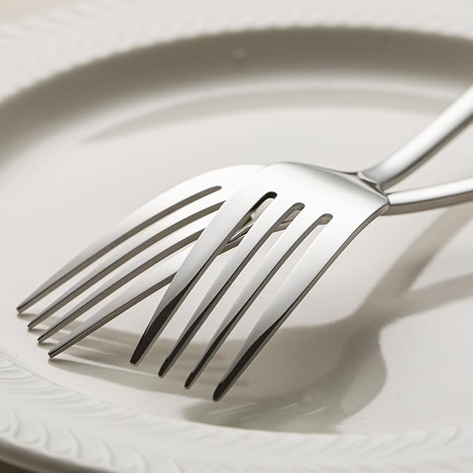 KINGSTONE 12 Piece Dinner Forks Set, 18/10 Stainless Steel Forks, Silver Food Grade Fork Set of 12, Metal Forks for Home, Kitchen, Weddings, Parties or Restaurant, Dishwasher Safe-8.18inches