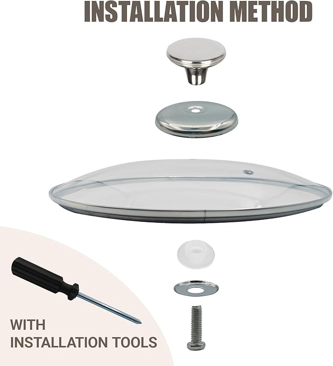 9.1 Inch Pan Lid for Frying Pan, Skillet, Clear Tempered Glass, Compatible with Dishwasher and Ovens