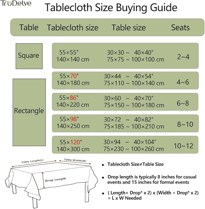 TruDelve Cotton Square Tablecloth Sage Green Striped Tablecloths Ourdoor Table Cloth Square Tables Cloth Tablecloth for Card Table Cover (55"x55", Green)